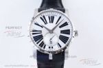 Perfect Replica RD Factory Roger Dubuis Excalibur 42 White Satin Dial Stainless Steel Case 42mm Watch 